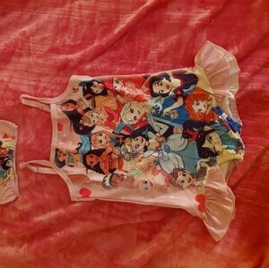 Disney Princess Pink Swimsuit With A Matching Cap